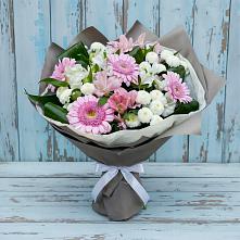 Букет цветов из:  Герберы, Альстромерии и Хризантемы #REPLACE_PRED# Троицке