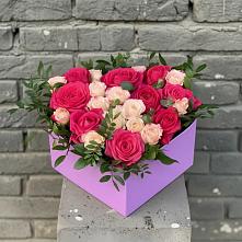 Цветочная композиция из Розы в коробке #REPLACE_PRED# Троицке