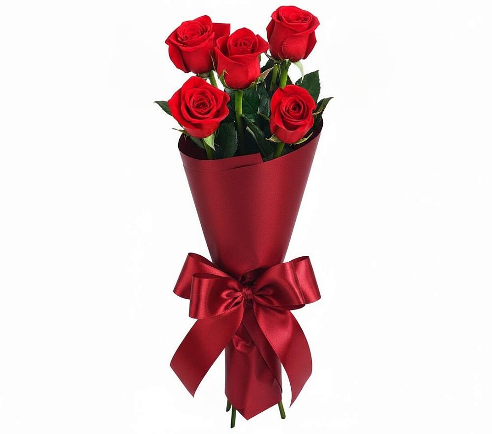 Букет 5 Красных роз Эдлесс Лав в Троицке
