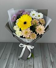 Букет цветов из:  Розы, Герберы и Хризантемы #REPLACE_PRED# Троицке