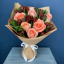 Букет цветов из:  Розы и Альстромерии в Троицке