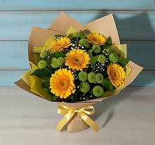 Букет цветов из:  Герберы и Хризантемы в Троицке