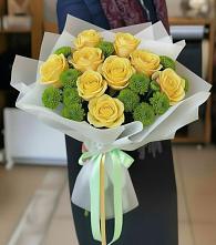 Букет цветов из:  Хризантемы и Розы #REPLACE_PRED# Троицке