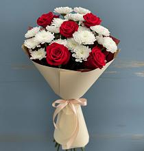 Букет цветов из:  Розы и Хризантемы в Троицке