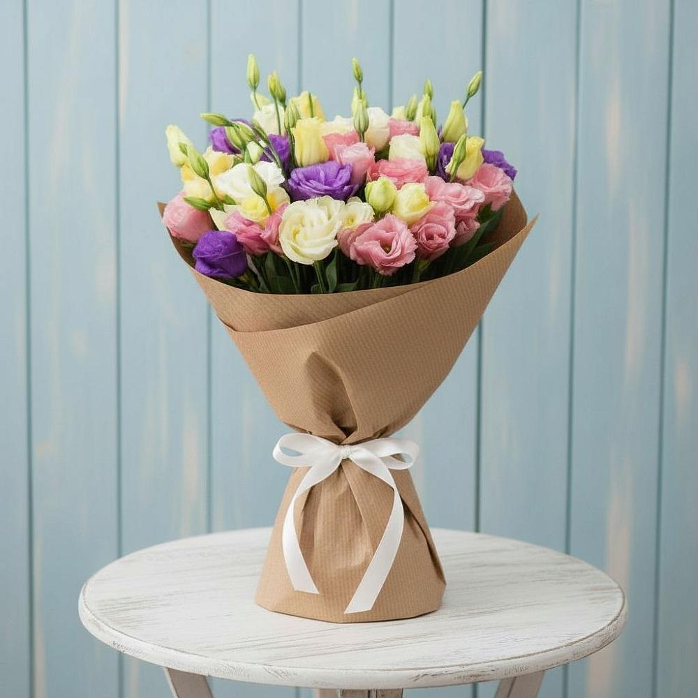 Букет цветов из: Лизиантусы в Троицке