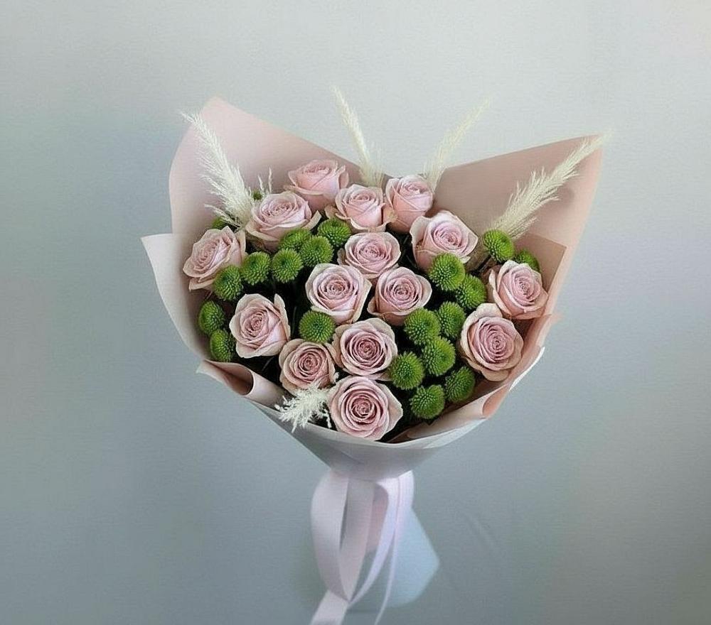 Букет цветов из: Розы и Хризантемы в Троицке