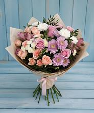 Букет цветов из:  Хризантемы, Розы и Альстромерии #REPLACE_PRED# Троицке