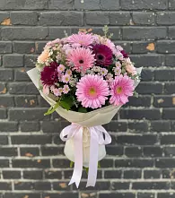 Букет цветов из:  Герберы и Хризантемы в Троицке