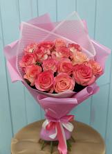 Букет 15 Розовых роз Равель в Троицке