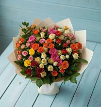 Букет Микс из разноцветных кустовых роз #REPLACE_PRED# Троицке