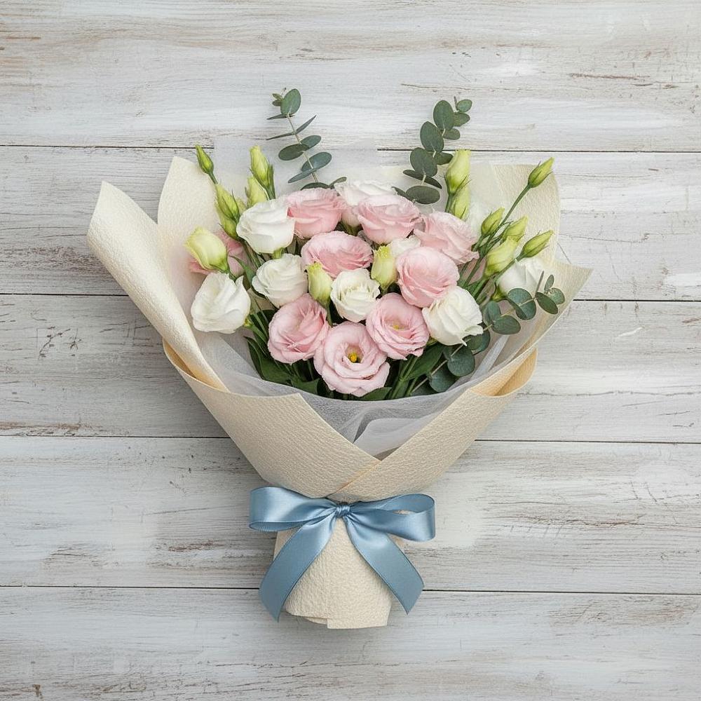 Букет цветов из: Лизиантусы в Троицке